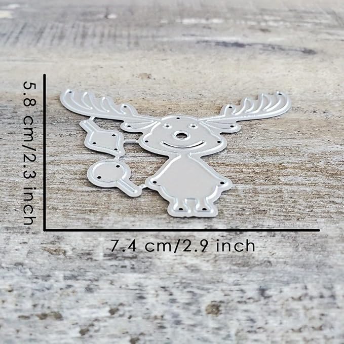 Lapoo Festivals Metal Cutting Die for Scrapbooking - Durable, Cut Stencils for DIY Scrapbook Photo Album Decorative Paper Card, Card Making Supplies, Embossing (Fawn Face 2.9 x 2.3 in)