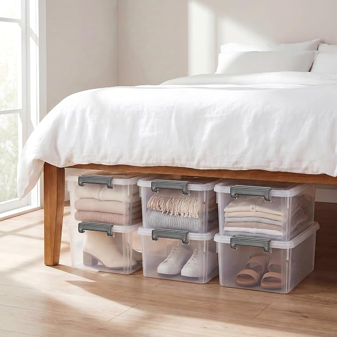 Citylife 17QT Plastic Storage Bins with Lids,5Packs Large Containers