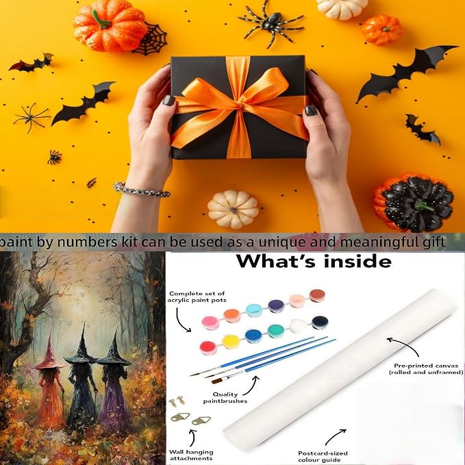 CSZPPQAF Halloween Witch Paint by Numbers Kits for Adults Beginners