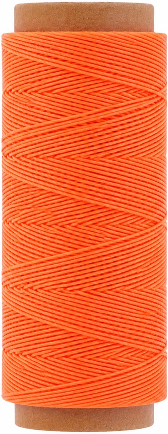 Mandala Crafts 130M 0.55mm Orange Round Waxed Thread for Leather Sewing