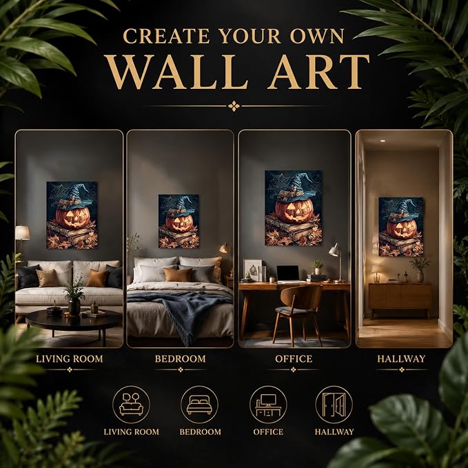 HITO Halloween Paint by Numbers Kit for Adults Pumpkin 16x20 Inch Frameless | Pumpkin Adult Paint by Number Kits on Canvas, DIY Acrylic Oil Easy Painting by Numbers for Home Wall Decor