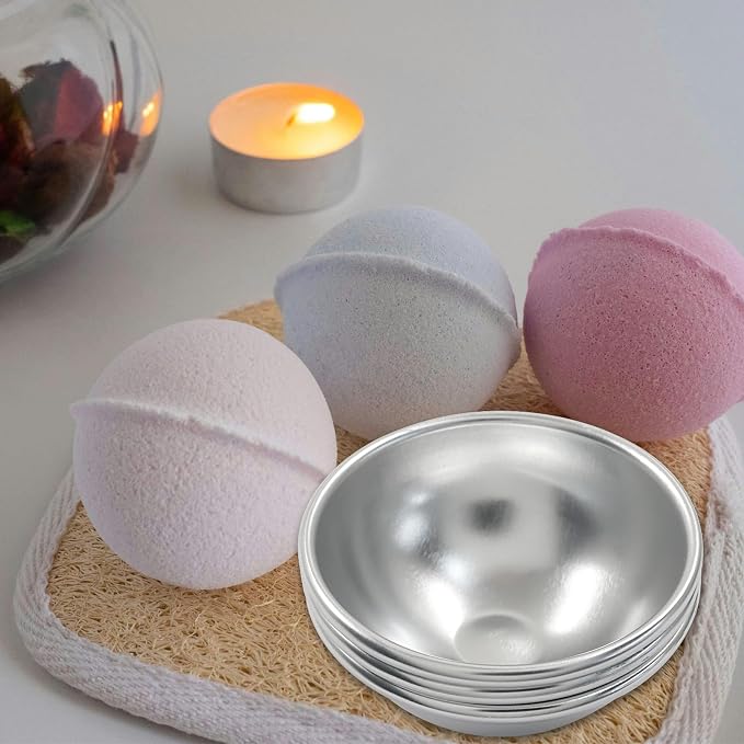 Hitefu 12 Pcs 2.6 Inch(6.5cm), Metal Bath Bomb Molds