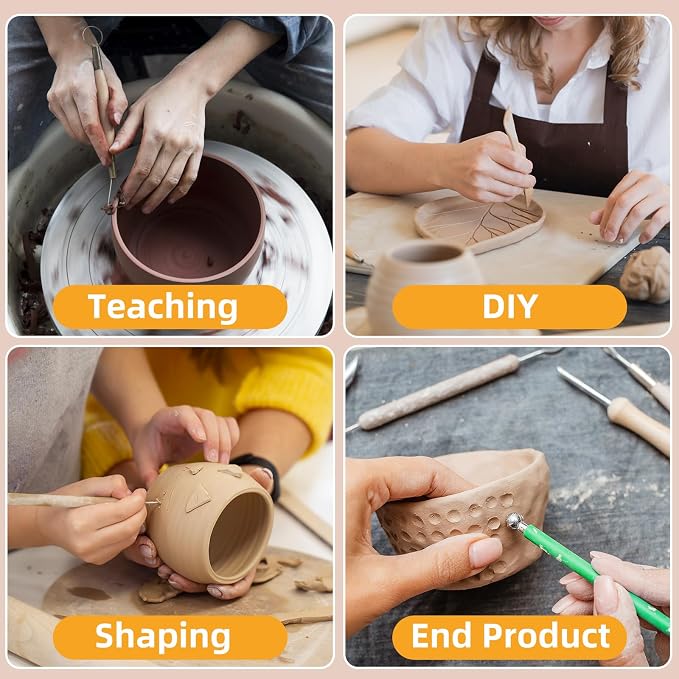 Leyclub 29 PCS Clay Tool, Clay Sculpting Tools Kit, Pottery Tools Can be Used for Stippling, Carving, Molding, and Shaping Clay Crafts, for Beginners, Hobbyists, Artists