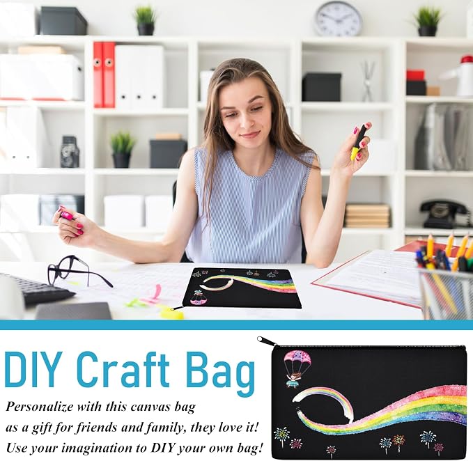 Legigo Blank Canvas Bags Zipper Pouch Makeup Bags Pencil Pouch Bulk | Multi-Purpose, Sturdy Canvas Pouch with Zipper, Cosmetic Travel Toiletry Bag for DIY Crafts, Gifts & Storage, 8.3 x 5 Inch