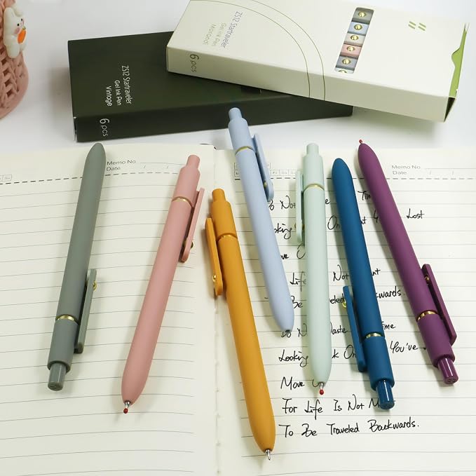 YOXMJDB Gel Pens, 12 Pcs 0.5mm Fine Point Smooth Writing Pens Cute Pens, High-End Series Black Ink Pens for Journaling Note Taking, School Office Supplies for Women Men (12 Pcs Gold Mixed colors)