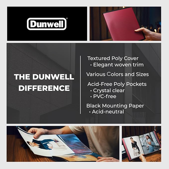 Dunwell Art Portfolio 8.5x11, 24 Pockets, Displays 48 Pages, Ruby