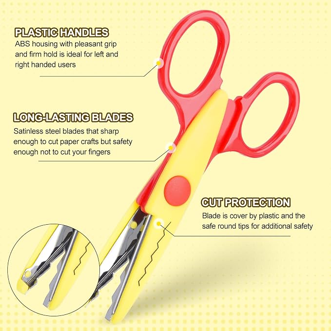 UCEC Craft Scissors Decorative Edge, 5'' Colorful Paper Edger Scissors