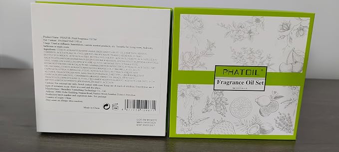 PHATOIL Fragrance Oil Set 10 Oils for Home Diffuser, Aromatherapy 0.34fl.oz