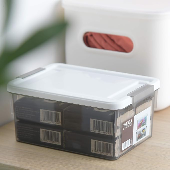 Citylife 10Packs 1.3Qt Small Storage Bins with Lids,Stackable Clear