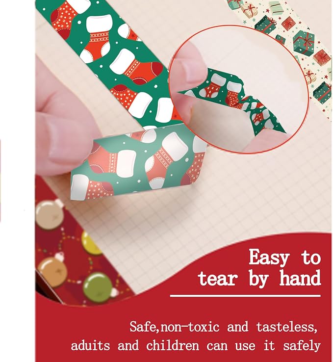 27 Rolls Christmas Vintage Washi Tape Set - Retro Holiday Decorative Tapes with Snowman, Santa, Christmas Tree Designs - DIY Craft Supplies for Scrapbooking, Journaling, Gift Wrapping