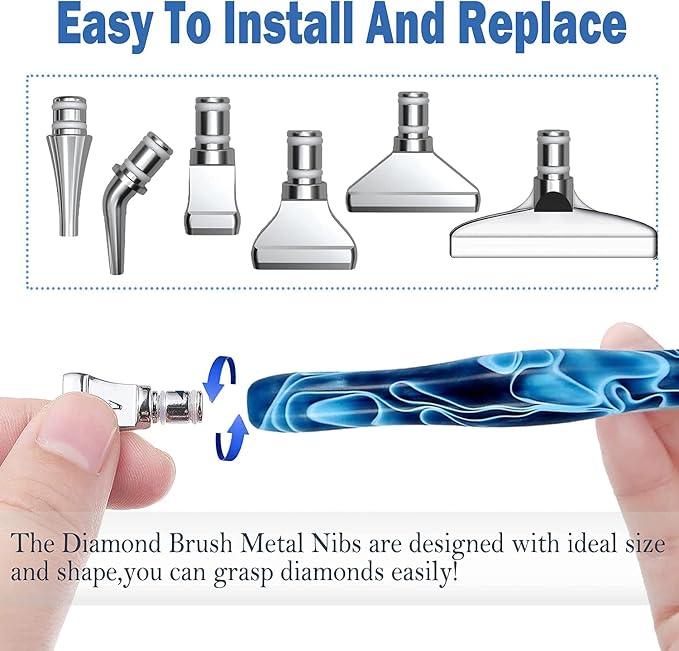 Heyseri Diamond Art Pens, “Classic Wax Stylus” Diamond Painting Pen, Traditional Diamond Painting Tools Accessories, Gem Art Pen with Metal Tips for 5D Craft Nail