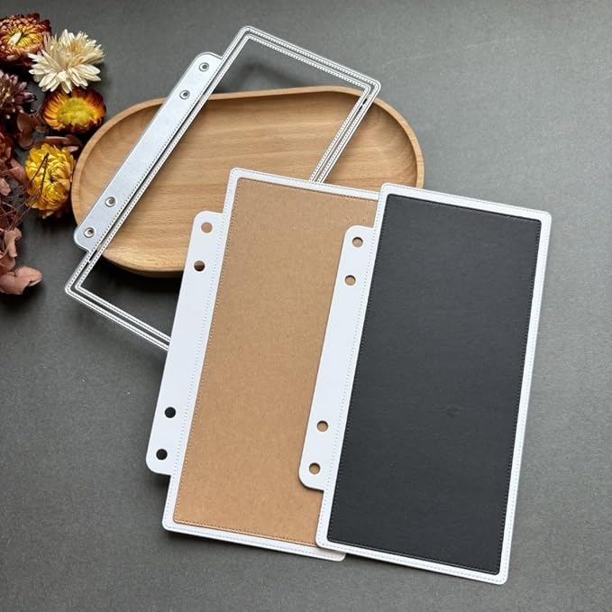 Lapoo Geometric Cutting Die for Scrapbooking - Durable, Metal Cutting Die for DIY Scrapbook Photo Album Decorative Paper Card, Card Making Supplies (Rectangular Book Page Frame 5.9 x 3.4 in)