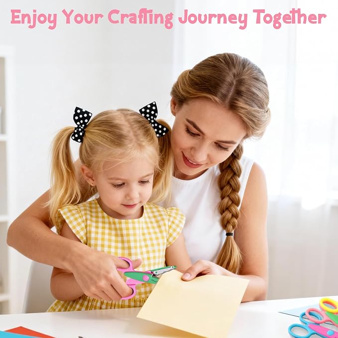 6pcs craft scissors, craft scissors decorative edge for Scrapebook&School, fancy scissors with Stamp Edge, Fine Zigzag, Castle, Wide Zigzag, Scallop, Ripple