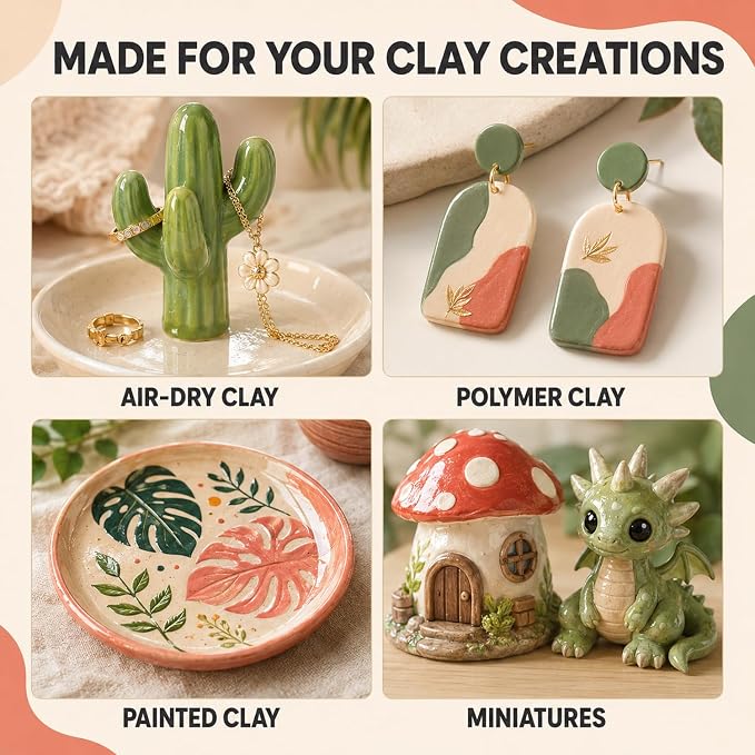 Clay Glaze, Air Dry & Polymer Clay Glaze Sealer & High Gloss Clear Varnish