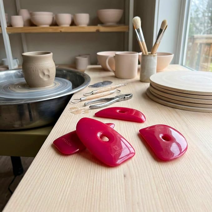 DIYOOHOMY 2 Pcs Soft Silicone Pottery Ribs for Ceramic, Mud and Clay Tools