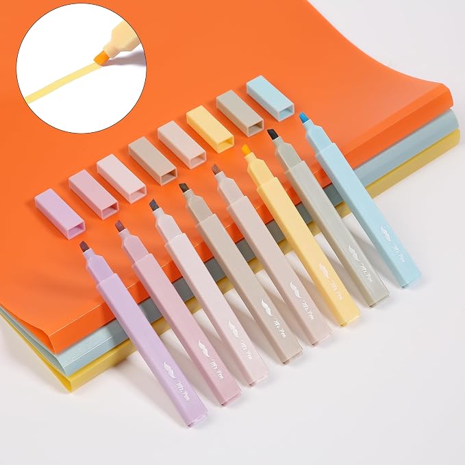 Mr. Pen- Aesthetic Highlighters No Bleed, 8 Pack, Assorted Colors | Chisel Tip, Cute Highlighters Assorted Colors for Journaling, Highlighting, Underlining, Fast Dry, Back to School Supplies