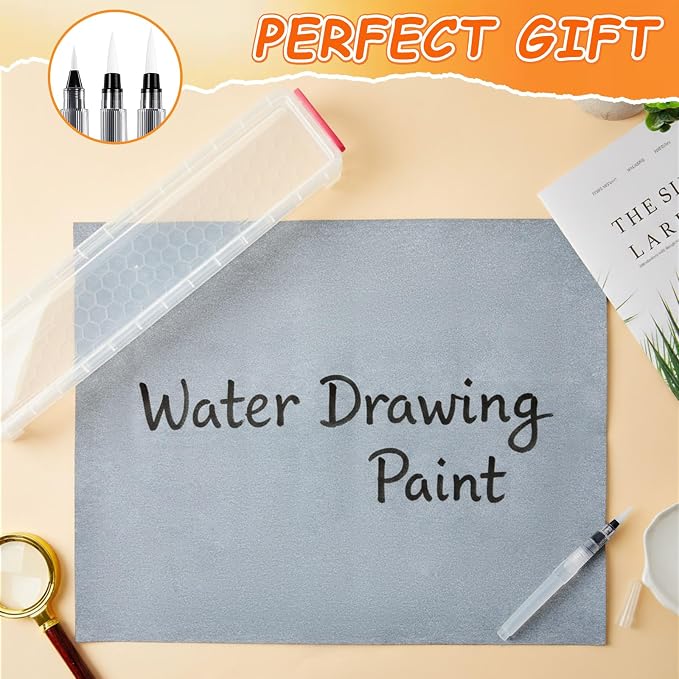 ForraFun 5 Pcs Water Drawing Writing Canvas Set Reusable Water Art Painting Board Portable Drawing Writing Cloth with 3 Brushes and 1 Storage Case for Artist Meditation Calligraphy Practice