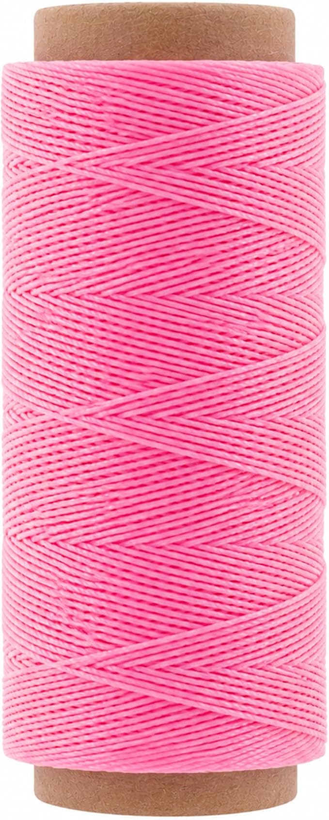 Mandala Crafts 50M 1mm Pink Round Waxed Thread for Leather Sewing