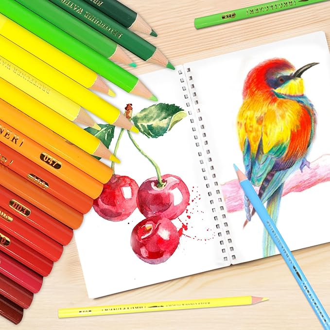 LBW Professional Watercolor Pencils for Adult Coloring Books, 72 Blendable Watecolor Pencils Set for Artists Beginners, Water Soluble Colored Pencils Wet or Dry