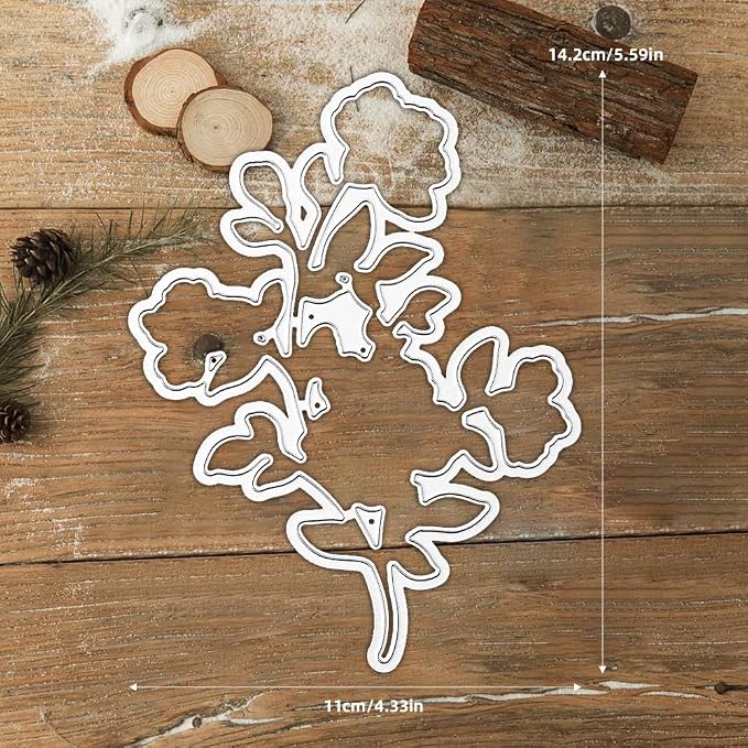 Clear Stamps and Metal Cutting Dies Set for Card Making Scrapbooking, DIY Craft Stamps and Dies Kit for Journaling, Albums, Greeting Cards, Holiday Cards, Birthday, Christmas (YX1914)