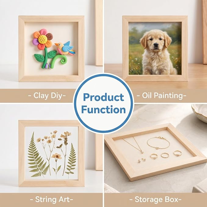24 Pack Wood Panel Boards for Painting, 6x6 in Unfinished Wood Canvas Panel