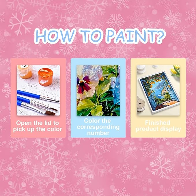 HITO Paint by Numbers Kit for Adults Seaside Scenery 16x20 Inch Frameless | Attic windowsill Adult Paint by Number Kits , Paint by Numbers for Adults Beginner for Gift Home Wall Decor