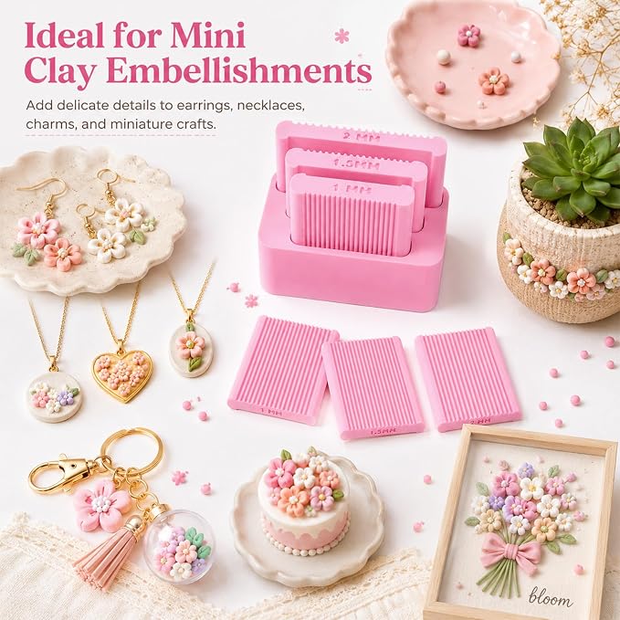 Mini Polymer Clay Bead Maker(1&1.5&2mm), Clay Beads Roller Bead Shaping Tool Clay Molds for Jewelry Making DIY Bracelet Necklace Craft