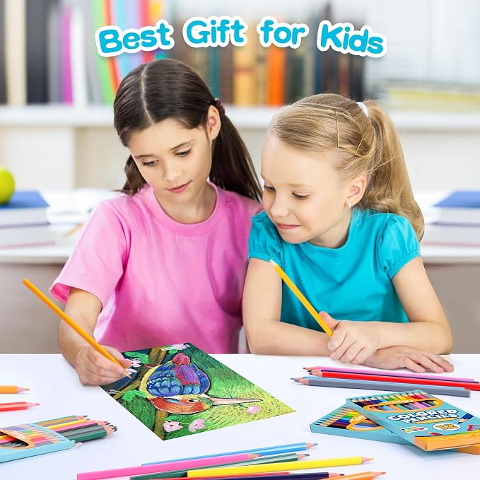 144 Count Colored Pencils for Kids, 12 Packs Colored Pencils Bulk 12 Colors | Pre-sharpened Color Pencils for Adults, Bulk School Supplies for Teachers, Back to School Supplies, Classroom Prizes