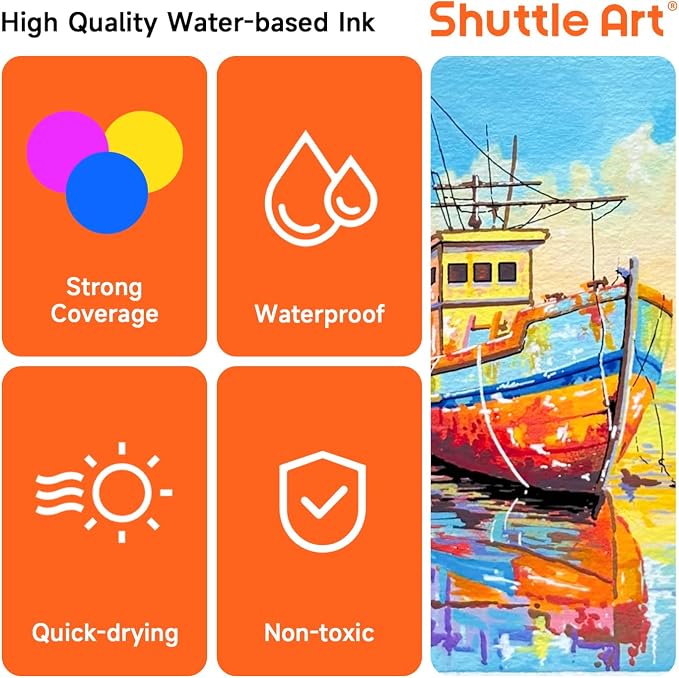 Shuttle Art 80 Colors Dual Tip Acrylic Paint Markers, Brush Tip and Fine Tip Acrylic Paint Pens for Rock, Ceramic, Wood, Canvas, Plastic, Glass, Stone, Calligraphy, Card Making, DIY Football Crafts