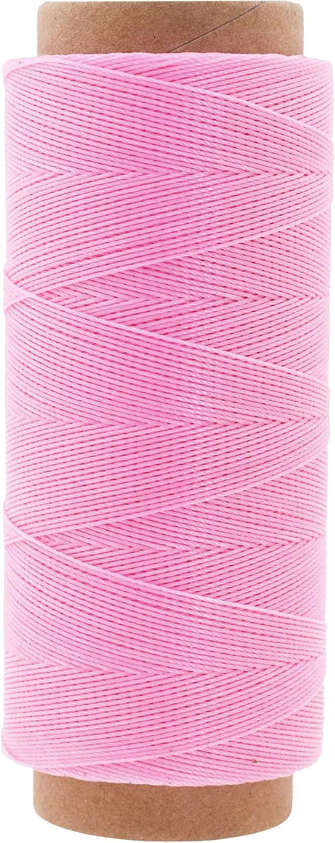 Mandala Crafts 200M 0.45mm Pink Round Waxed Thread for Leather Sewing