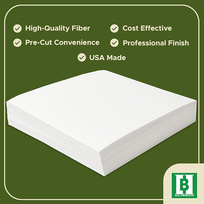 HBI Cut Away Embroidery Stabilizer Sheets, 10 x 12 in, 100 Pack | 1.8 oz tearaway backing, machine and hand embroidery, tears clean, fits all hoops and machines, white, made in USA