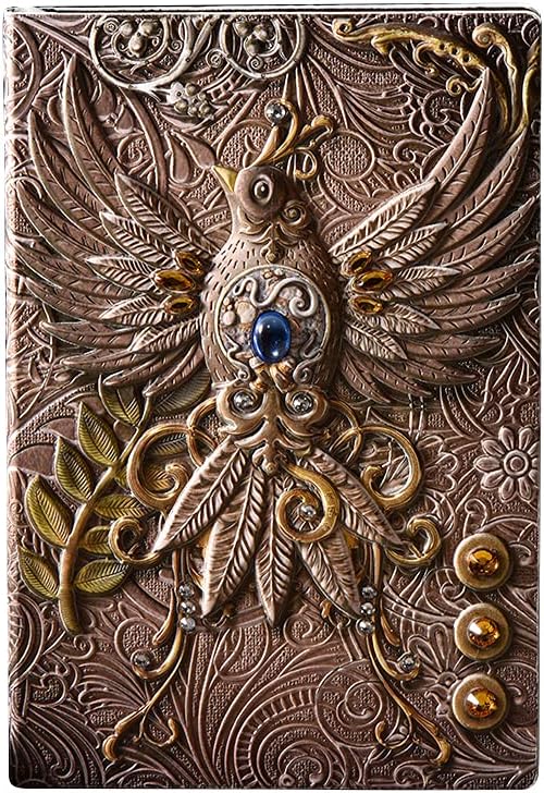 Futhark DND Notebook/Journal - 200 Pages with 3D Colored Bird Embossed Faux Leather Cover with Pen and Pen Holder - Ideal for Dungeons & Dragons/D&D. Great RPG Accessories Gift for DM & Players