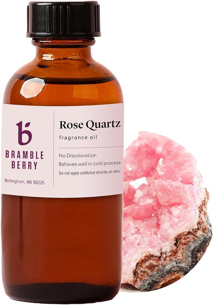 Bramble Berry Rose Quartz Fragrance Oil 2 oz | Bright Floral Scent for Soap Making, Lotion, Perfume, Scrubs & Bath Bombs | Skin Safe, Vegan, Paraben & Phthalate Free