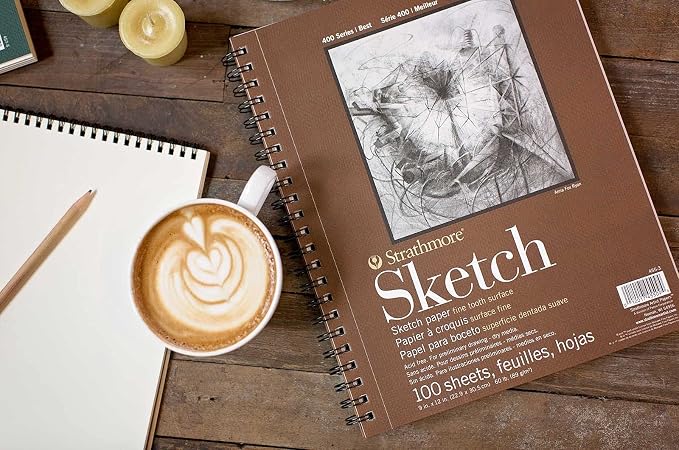 Strathmore 400 Series Sketch Pad, 9x12 inch, 100 Sheets - Artist Sketchbook for Drawing, Illustration, Art Class Students