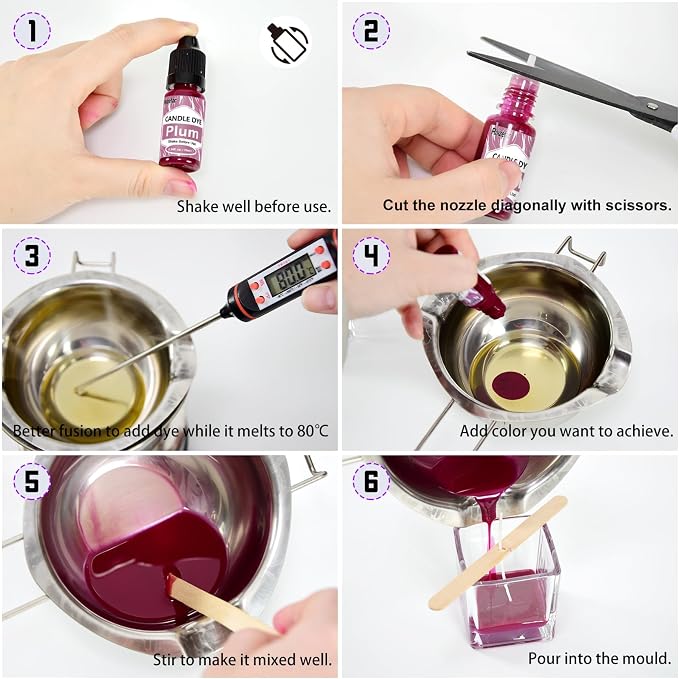 Roizefar Liquid Candle Dye - 21 Colors, 0.34 fl oz Each