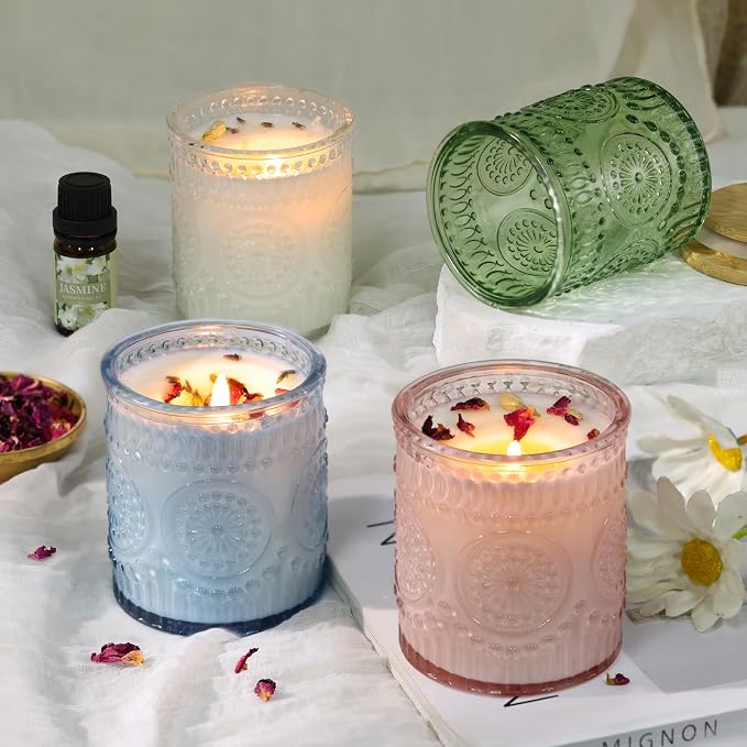 DARJEN Candle Making Kit for Beginners, 2 Jars Soy Wax Scented DIY Set | 100% Soy Wax, 10oz Glass Jars, 4oz Tins, Cotton Wicks, Pleasant Scents, Instruction& More- Perfect as Home Decorations