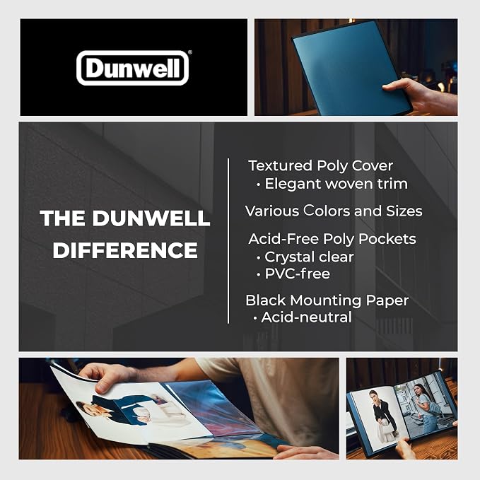 Dunwell Art Portfolio 8.5x11, 24 Pockets, Displays 48 Pages, Blue