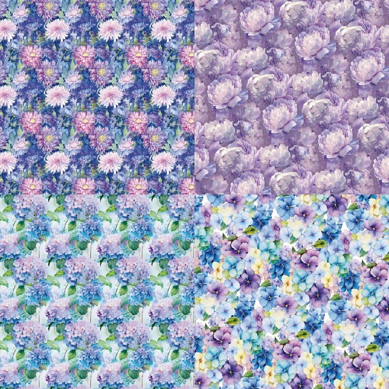 Purple Floral Scrapbook Paper Pad Color Flower Patterned Paper 6×6,24 Sheets Single-Sided Floral Scrapbooking CardStock Papers Pad for Holiday Cardmaking DIY Origami Journaling.