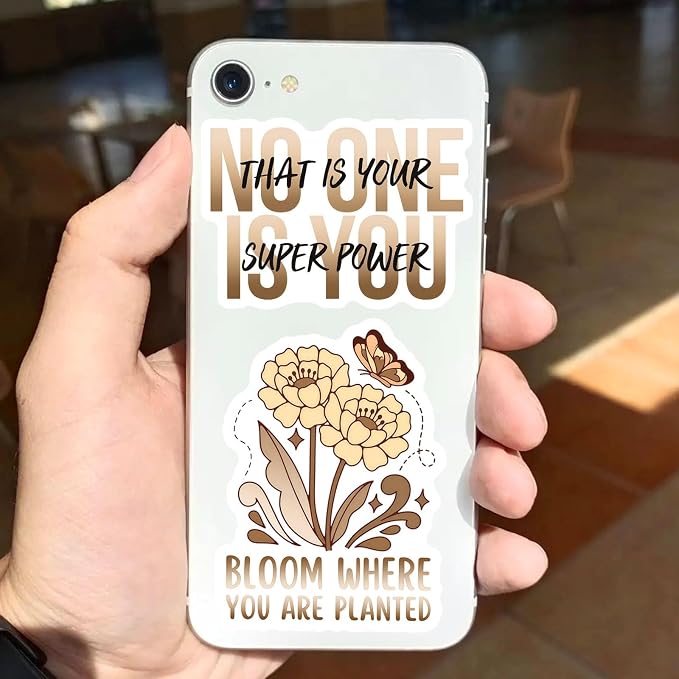 50PCS Brown Emotional Support Inspirational Stickers