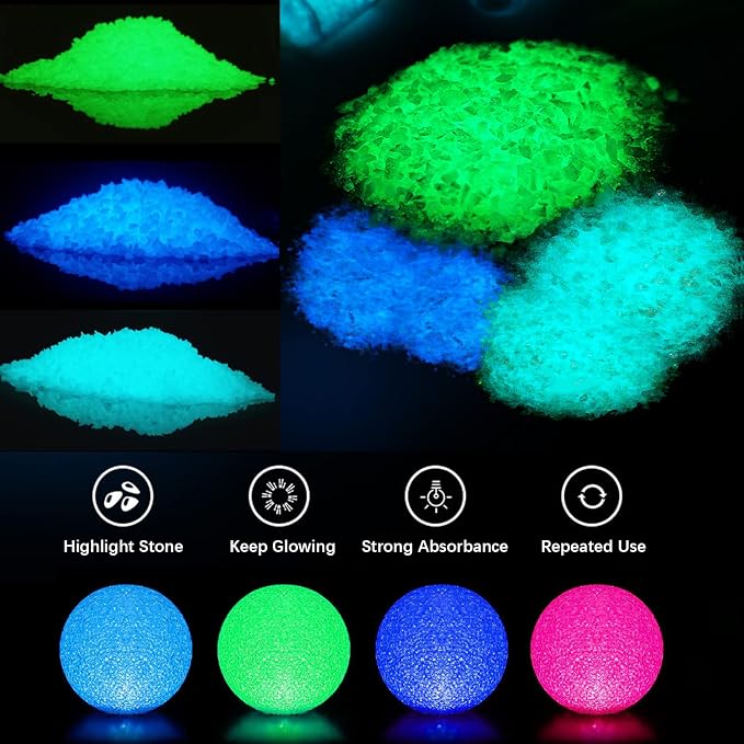3 Box Glow in The Dark Crushed Glass Craft Glitter Fine for Resin Art, Small Broken Glass Pieces Irregular Metallic Crystal Chips Chunky Flakes for DIY Epoxy Jewelry Making Decoration(Total 150g)