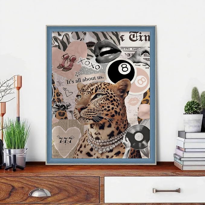 WUDWL Coquette Paint by Numbers Kit for Adults, Color By Numbers for Adults | Fashion Cheetah Decor Painting by Number On Canvas, Paint Number Artist Funny Without Frame DIY, Home Wall Decor, 12x16in