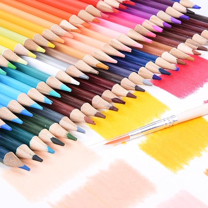 Mifuner 72 Colored Professional Drawing Set with Zipper Pencil Pouch | Portable Travel Colored Pencil Case,Sketching Shading Blending Art Supplies,Gifts for Artists Adults Beginners.