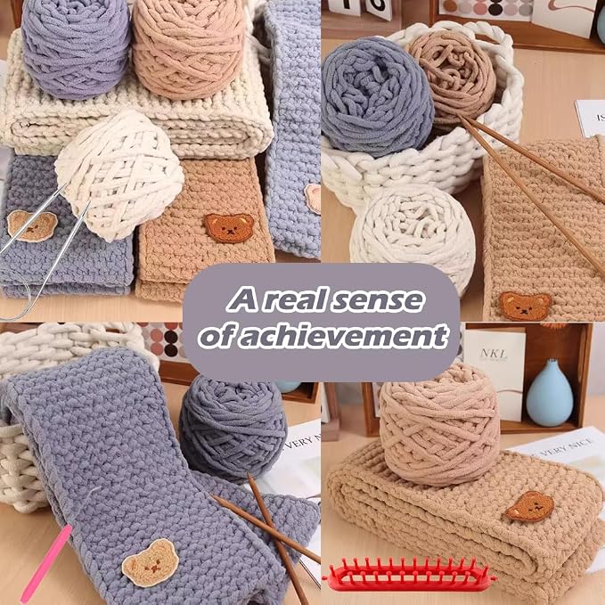 Novelchet Knitting Loom Kit for Scarf, Easy Knitting Set with Instructions