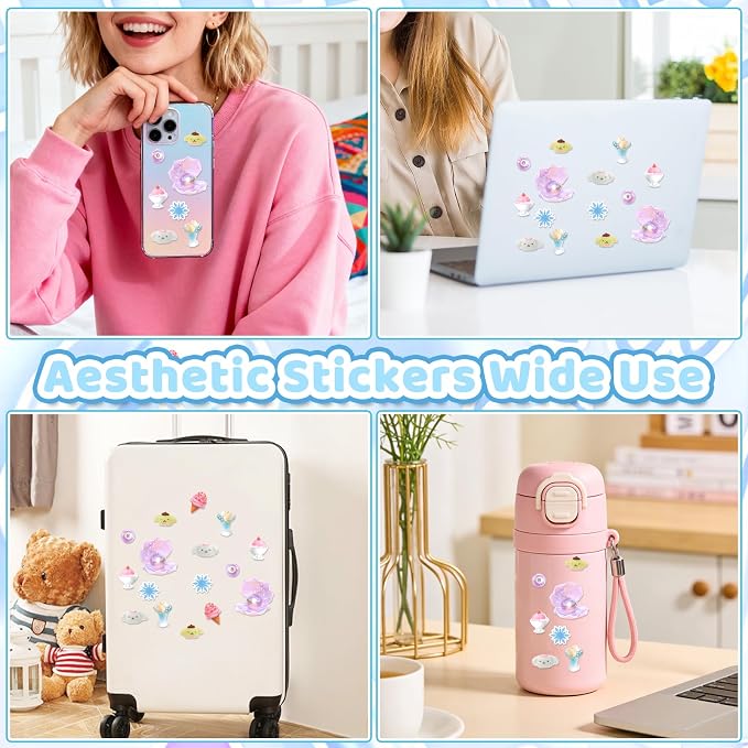 Tmtains 64 Sheets Korean Sticker Book for Scrapbook Retro Manga & Rain Style Japanese Stickers for Journaling Aesthetic Cute Sticker Book for Adults Dreamcore Stickers for DIY Junk Journal (Rain)