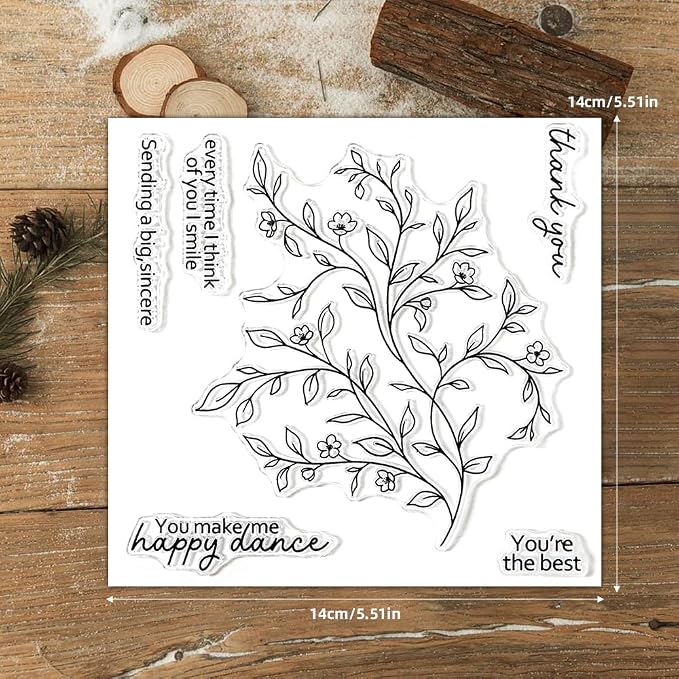 Clear Stamps and Metal Cutting Dies Set for Card Making Scrapbooking, DIY Craft Stamps and Dies Kit for Journaling, Albums, Greeting Cards, Holiday Cards, Birthday, Christmas (YX1916)