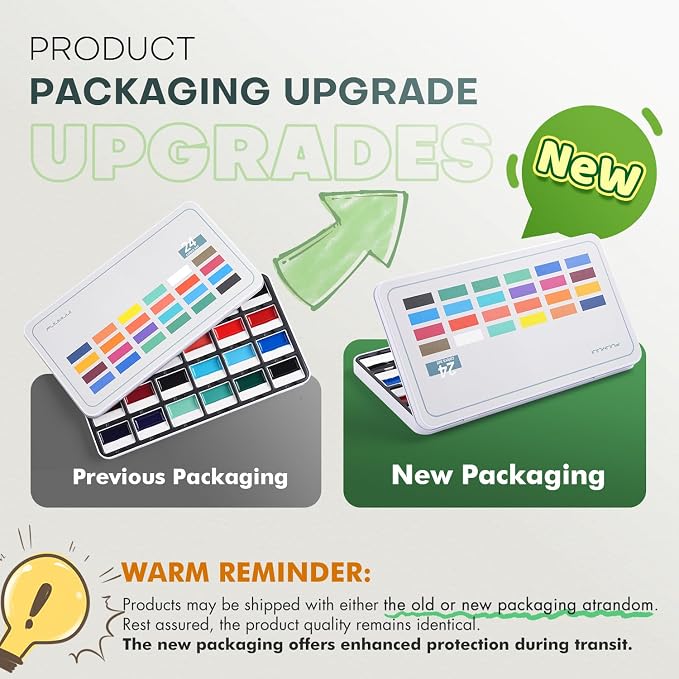 Fuumuui CREAMORA Watercolor Paint Set 24 Color Opaque Semi-Solid Vivid Bright Paint | Professional Art Supplies with Strong Pigment & Coverage for Artists Beginner Painters Amateur Hobbyists Painting
