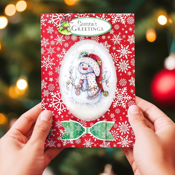Katy Sue Snowmen Scenes Die Cut Decoupage Pack. 12 Pre-Cut Decoupage Paper Sheets for Christmas Card Making Supplies Featuring Images of Snowmen, Card Toppers, & Sentiments