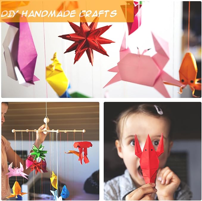 200 Sheets Origami Paper, 20x20 cm/8 Inch Origami Paper Double Sided(70gsm), 20 Colors Large Origami Paper Squares for Kids DIY School Arts Crafts Projects Children Adults