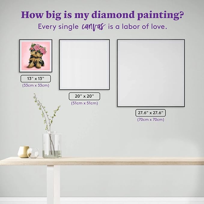 DIAMOND ART CLUB Yorkie & Roses Diamond Art Kits for Adults