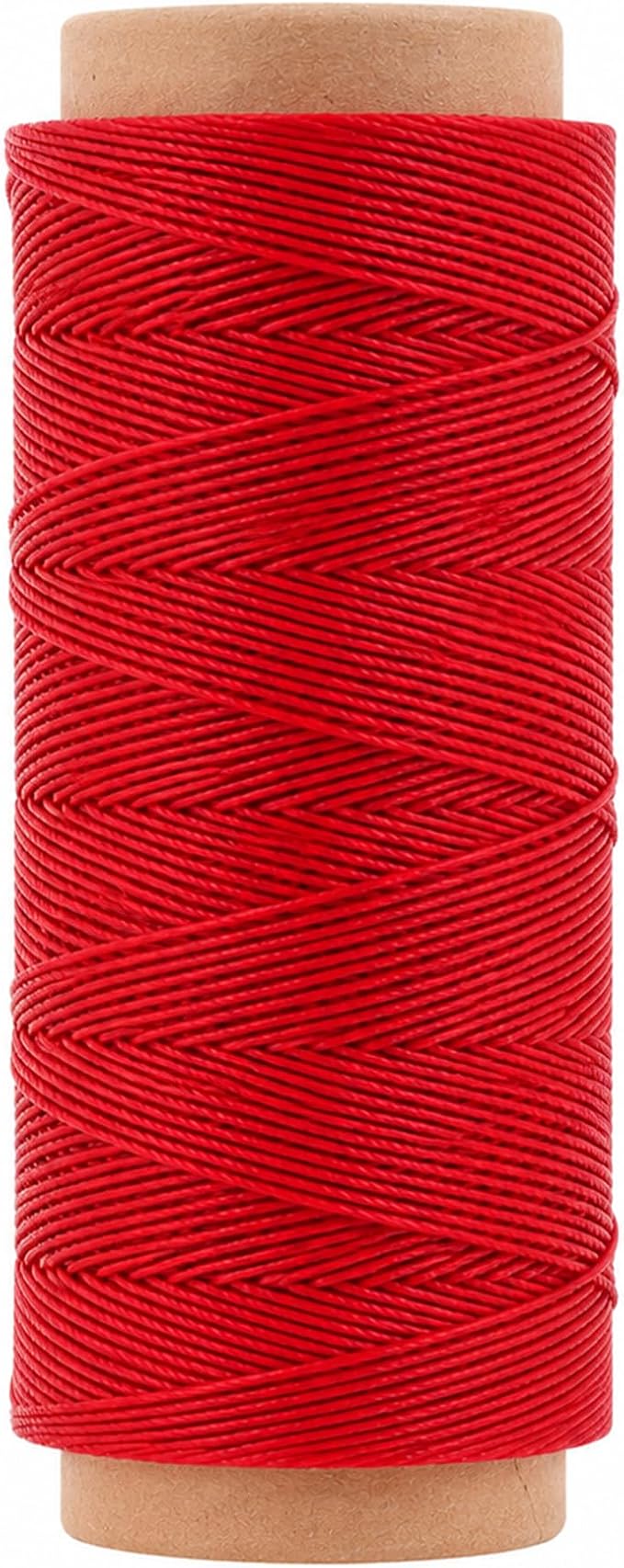 Mandala Crafts 80M 0.8mm Red Round Waxed Thread for Leather Sewing